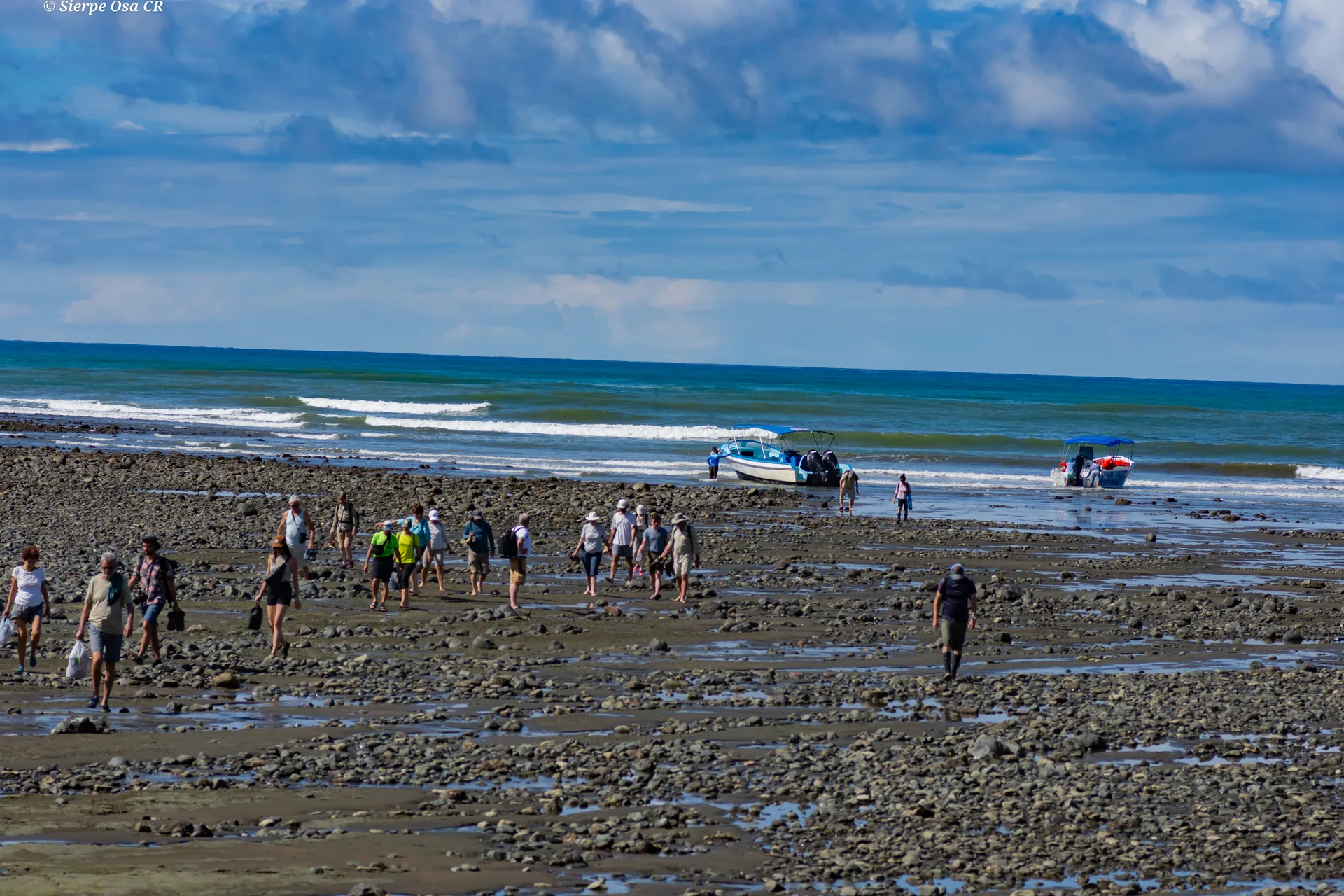 Wet landing on Sirena Beach at the start of the 2-day 1-night overnight expedition in Corcovado | Corcovado National Park Sirena Station Overnight Tour (2 Days / 1 Night)